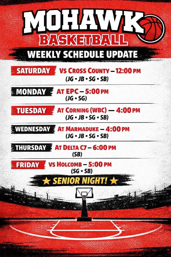 Updated Basketball Schedule