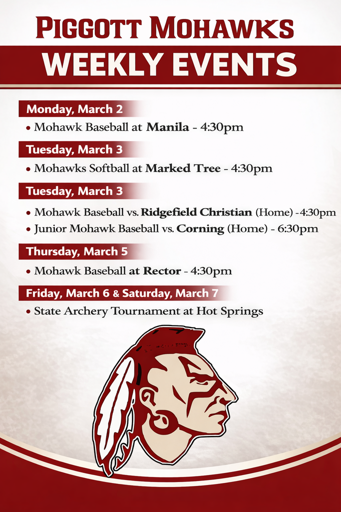 Mohawk Events for the Week of March 2, 2026