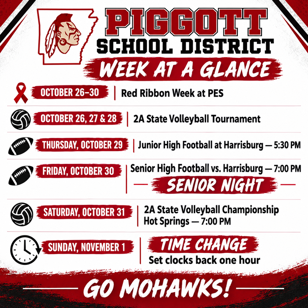 Week at a Glance October 26-30, 2026