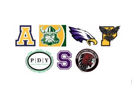 logos of the seven schools in Fulton County