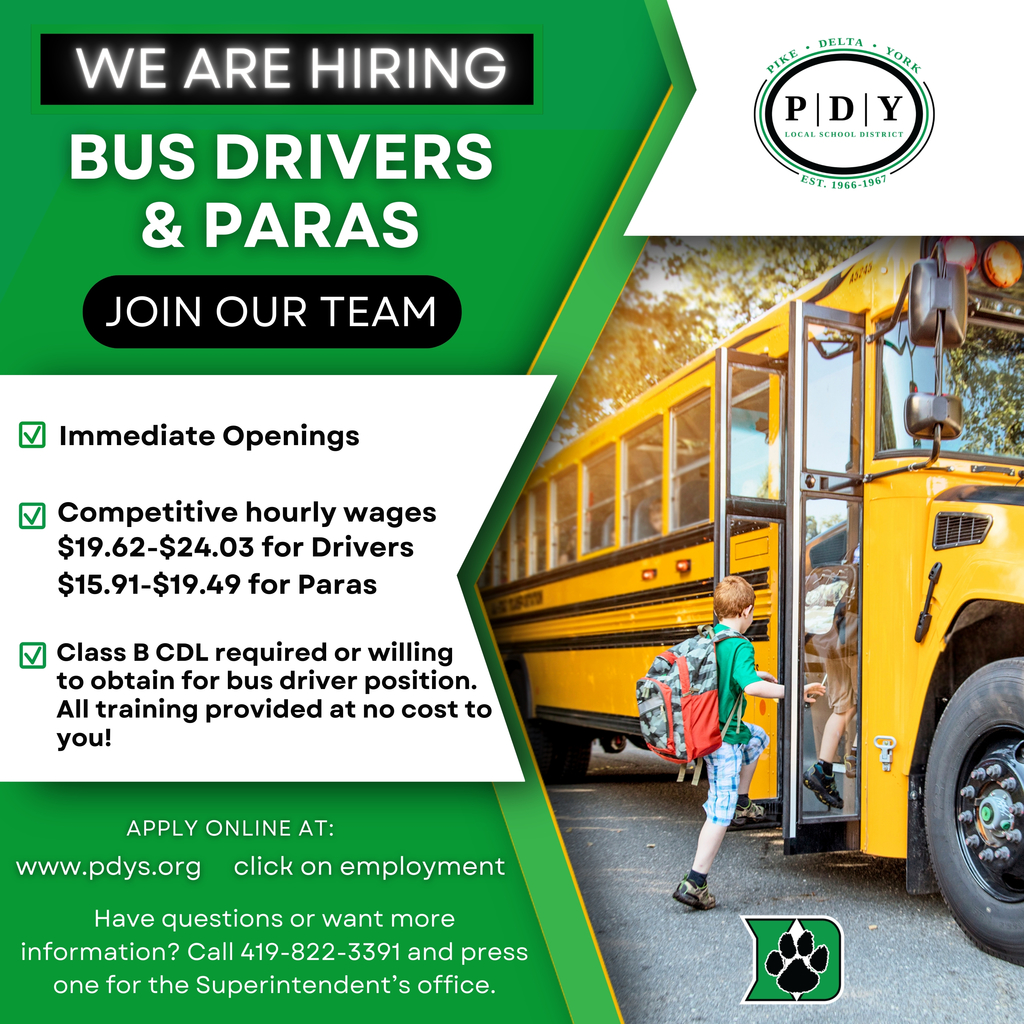 hiring flyer for para and bus driver
