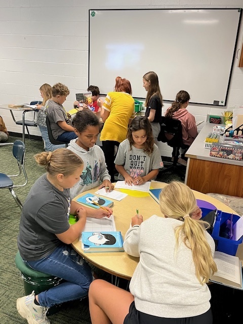 Students reading a book