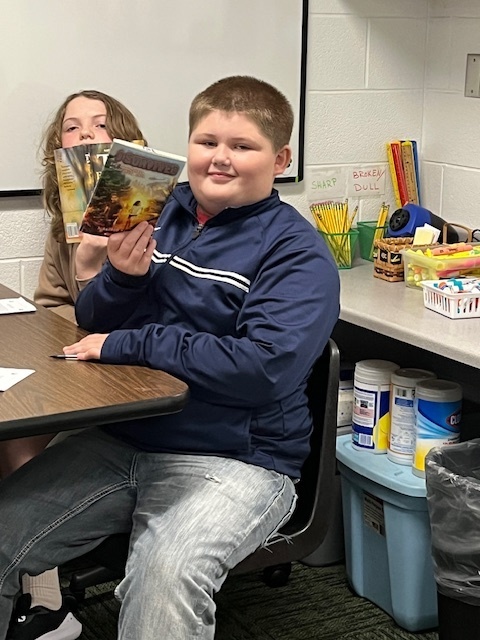 Students reading a book