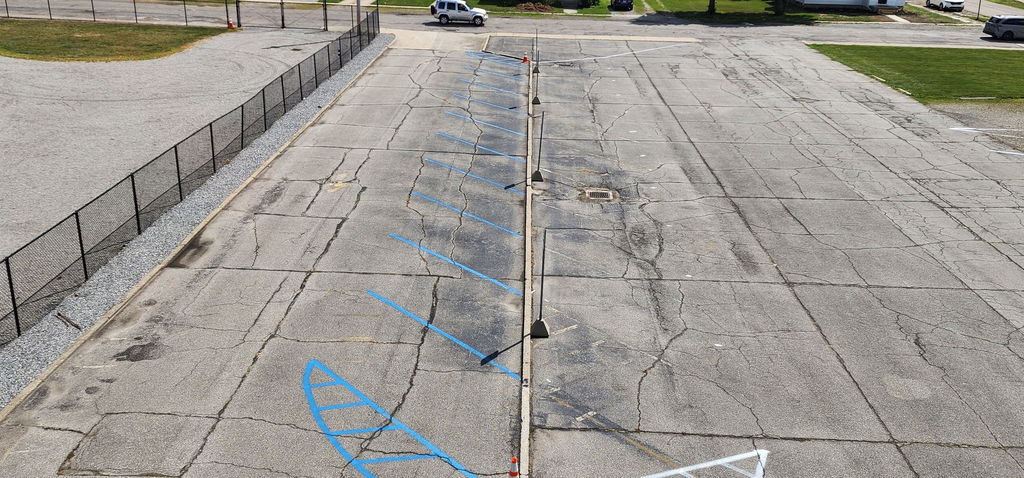 new parking lot striping