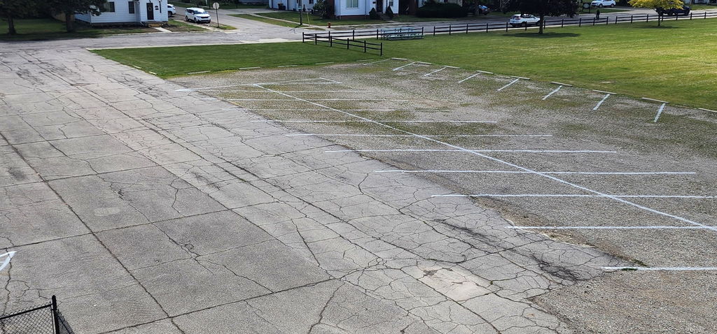 new parking lot striping