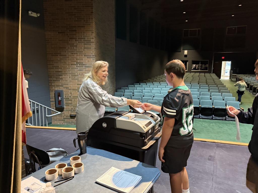 Students waiting in line to vote