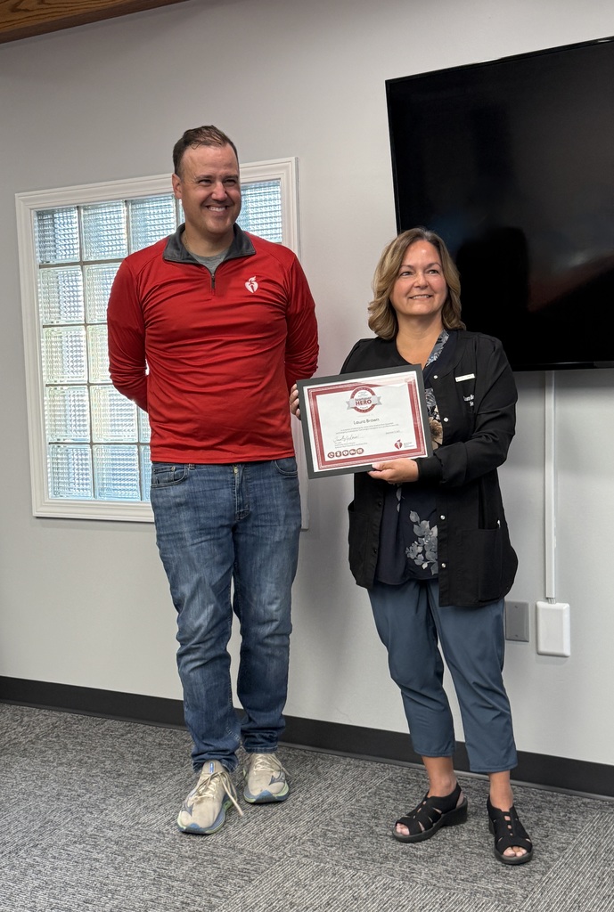 Nurse Brown receiving her award