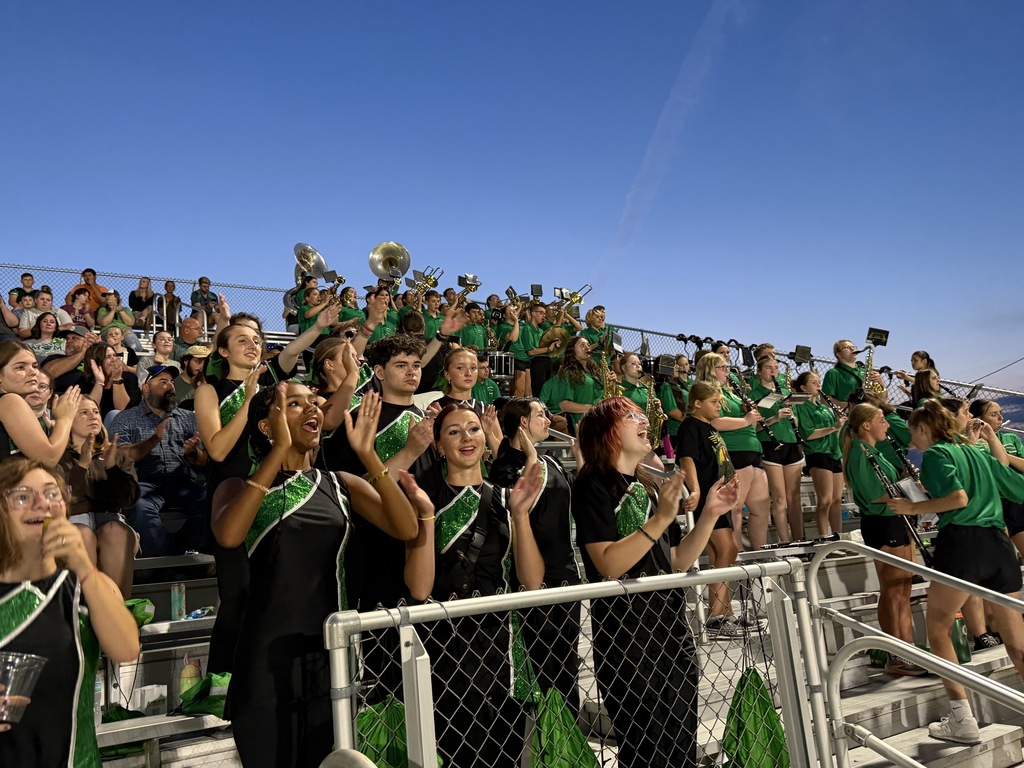band cheering in the stands