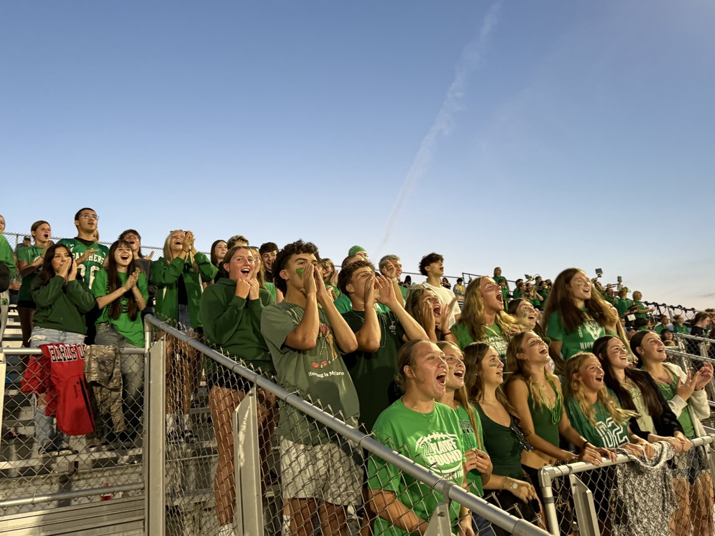 students cheering at a football game