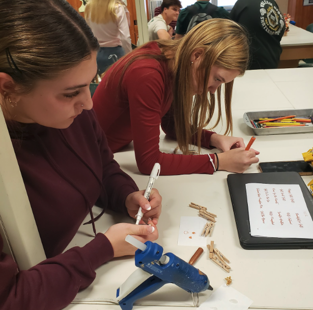 Students working on an art project
