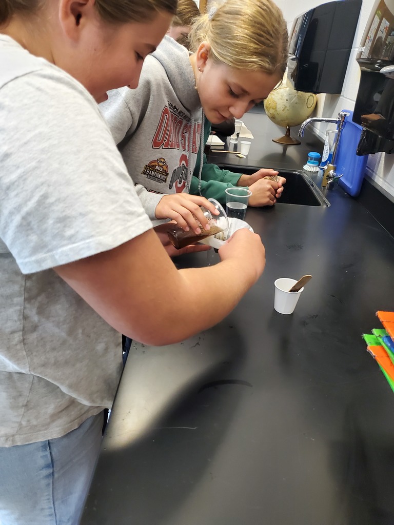students separating mixtures during a lab in science class