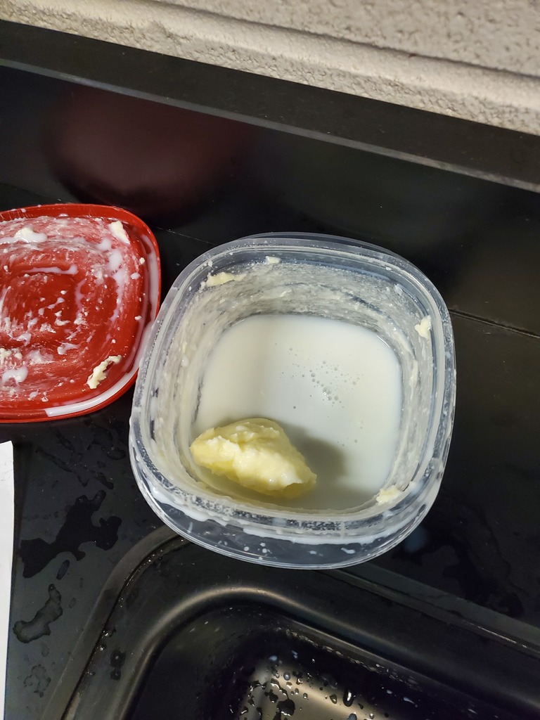 Butter formed when the students completed a lab