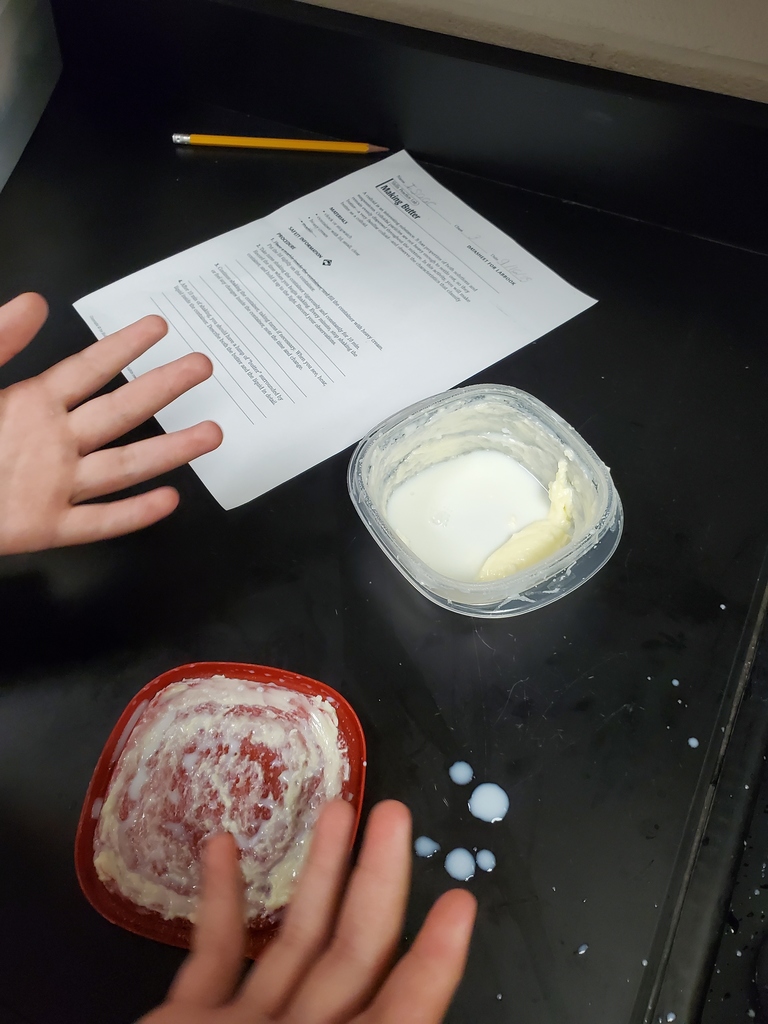 Butter formed from students completing a lab