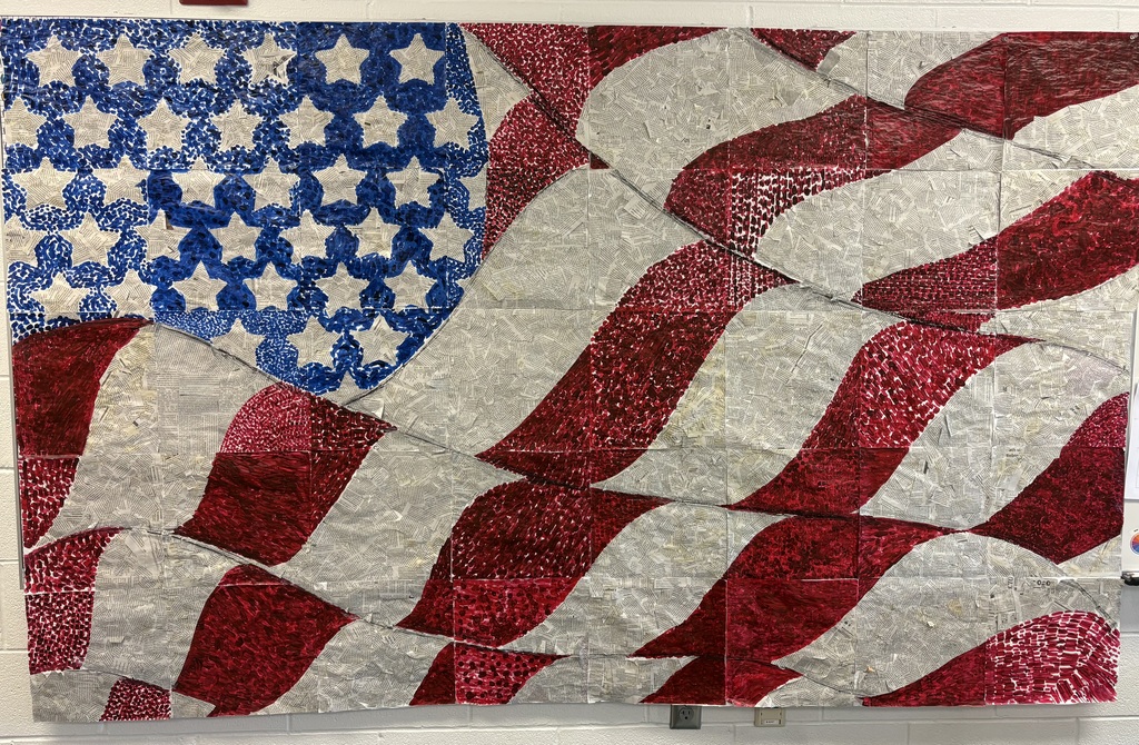 Collage flag the 7th grade students made