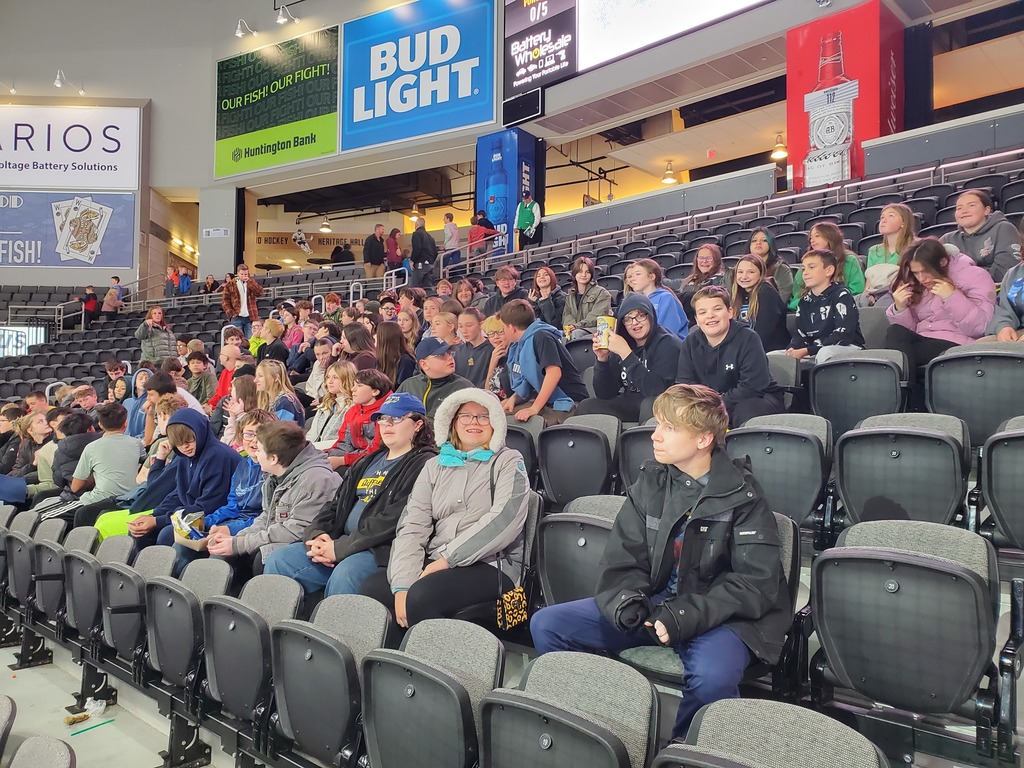 students at a Walleye game