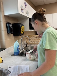 students making smores in the kitchen lab