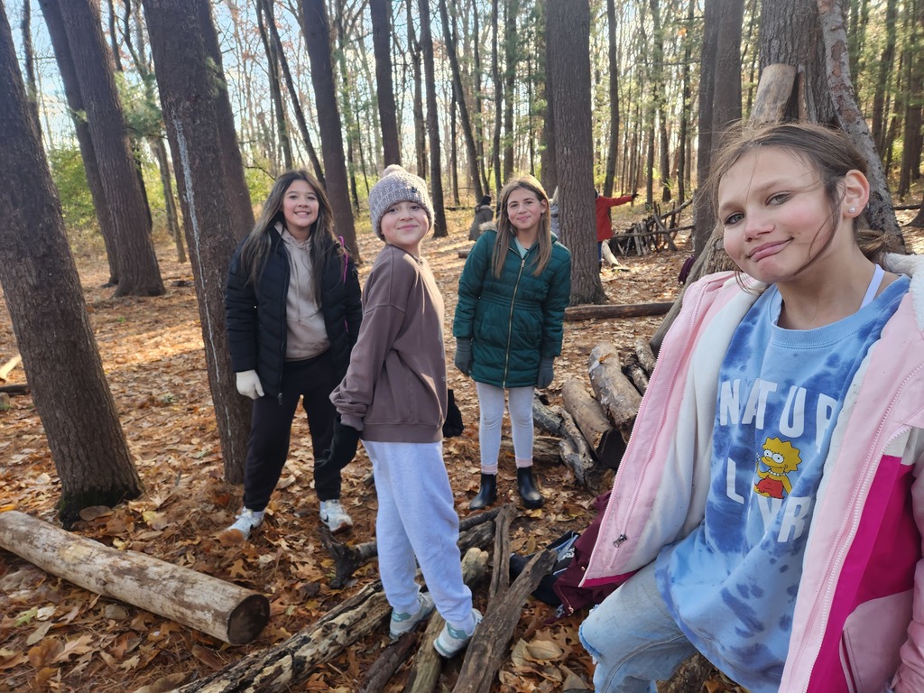 students out in the woods at camp
