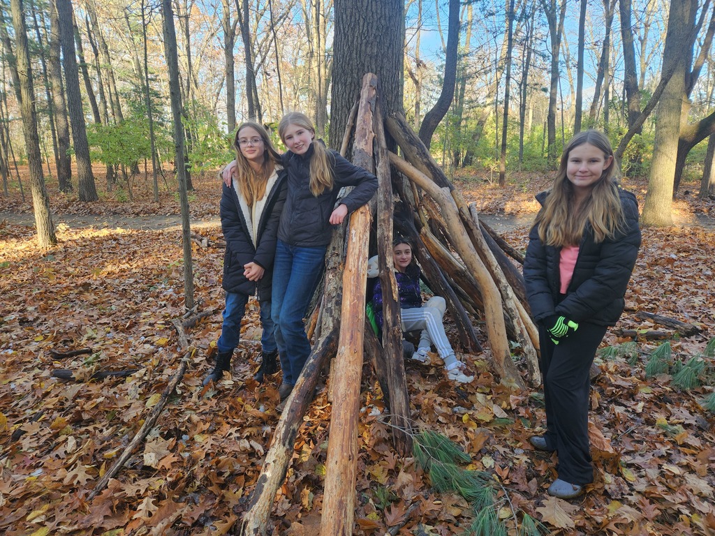 students out in the woods at camp