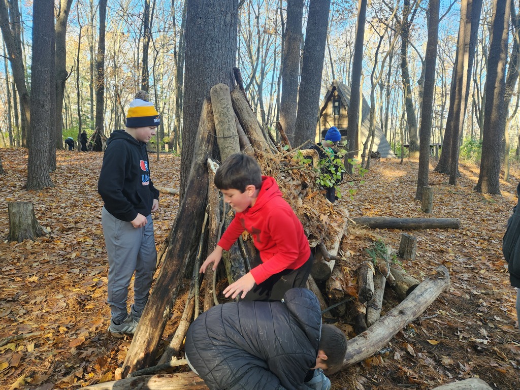 students out in the woods at camp