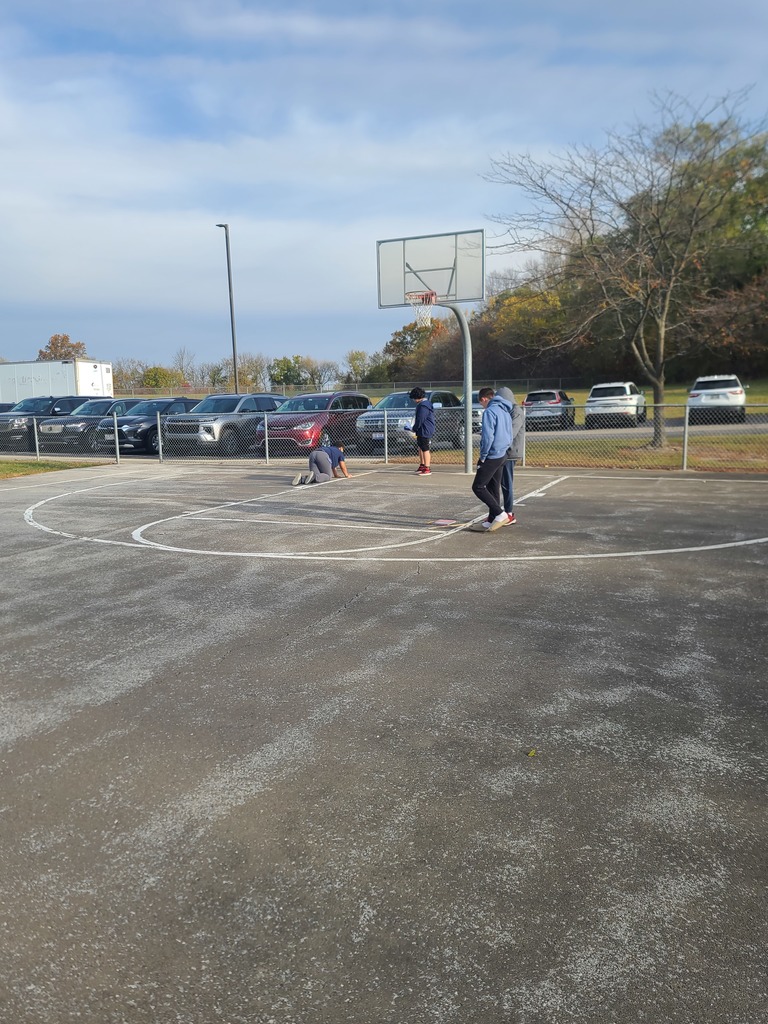 students measuring perimeter of outside objects