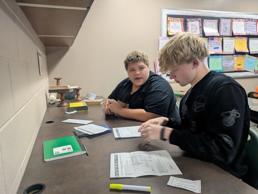 HS students working through an escape room in class