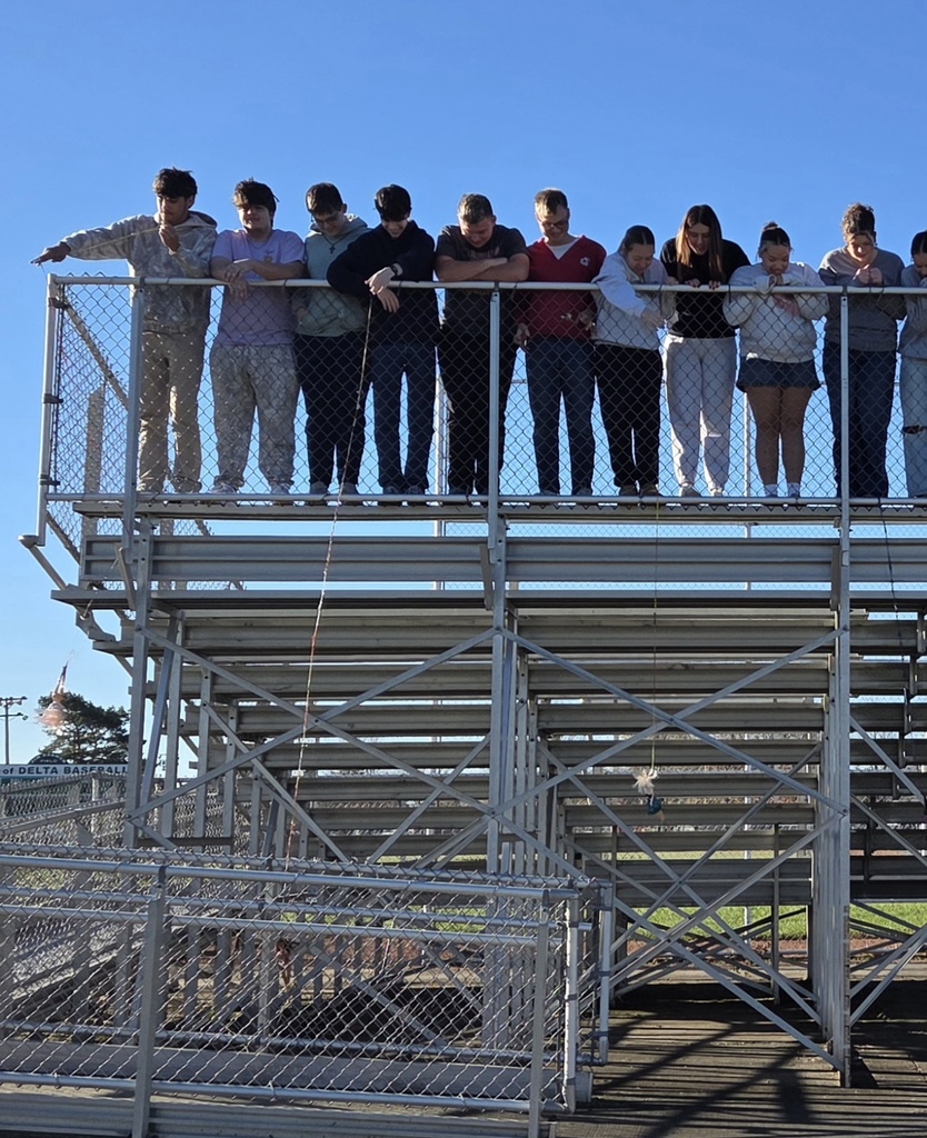 Students participating in a bungee drop