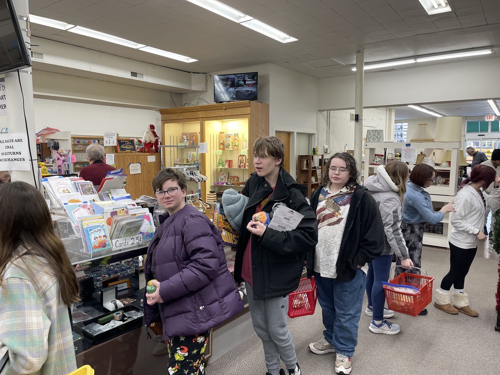 students shopping for presents
