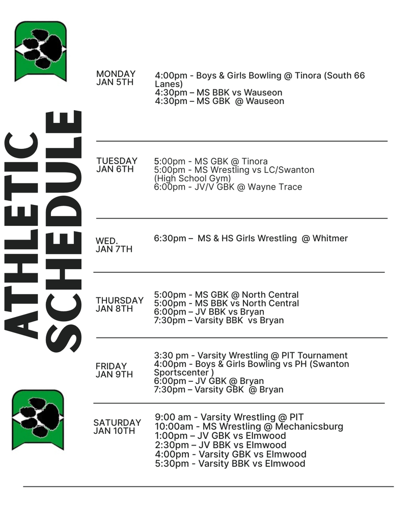 Athletic Schedule