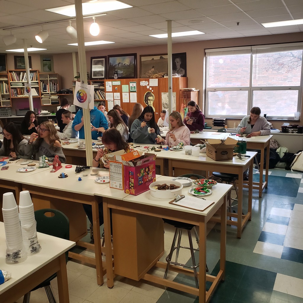 Students working in an Art room