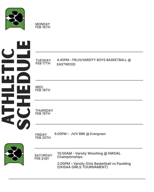 Athletic Schedule