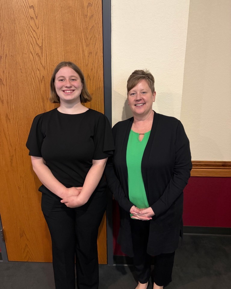 Kathryn Mohring and her teacher