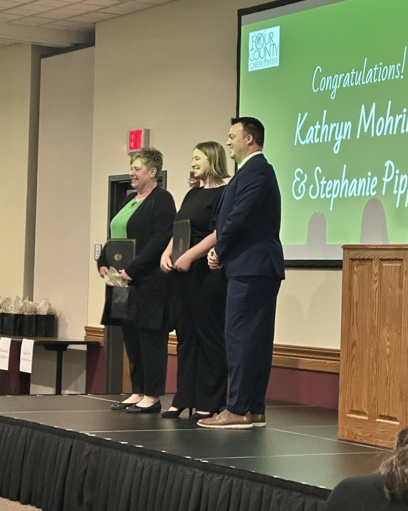 Accepting the award on stage