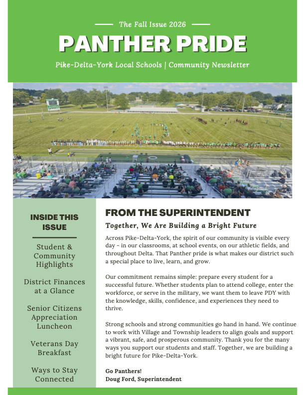 Panther Pride PDY Newsletter Fall 2026