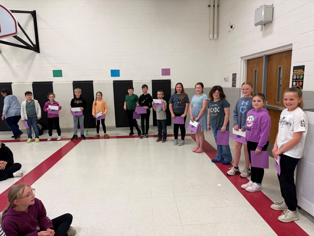 Students with their MAP testing reward