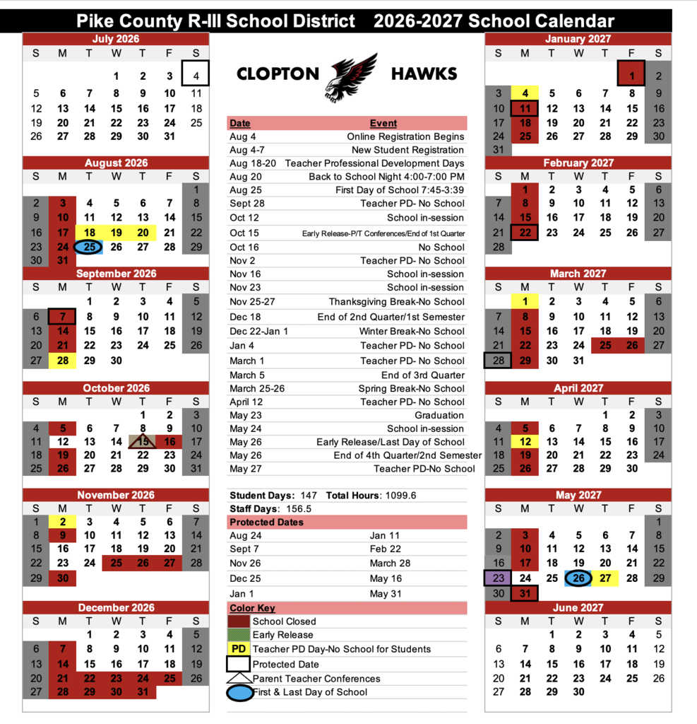 26-27 calendar