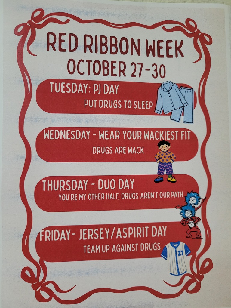 Red Ribbon Dress Up Days October 27-30