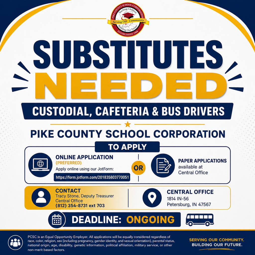 Substitutes Needed