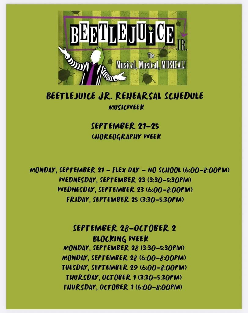 Beetle Juice Schedule