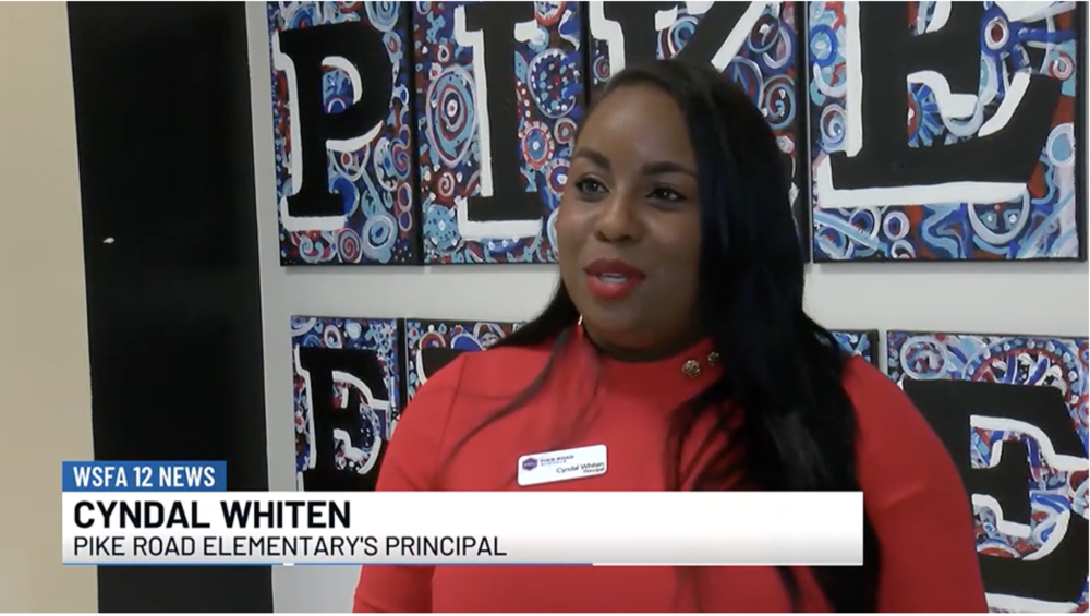 Principal Whiten on air talking about the first day of school