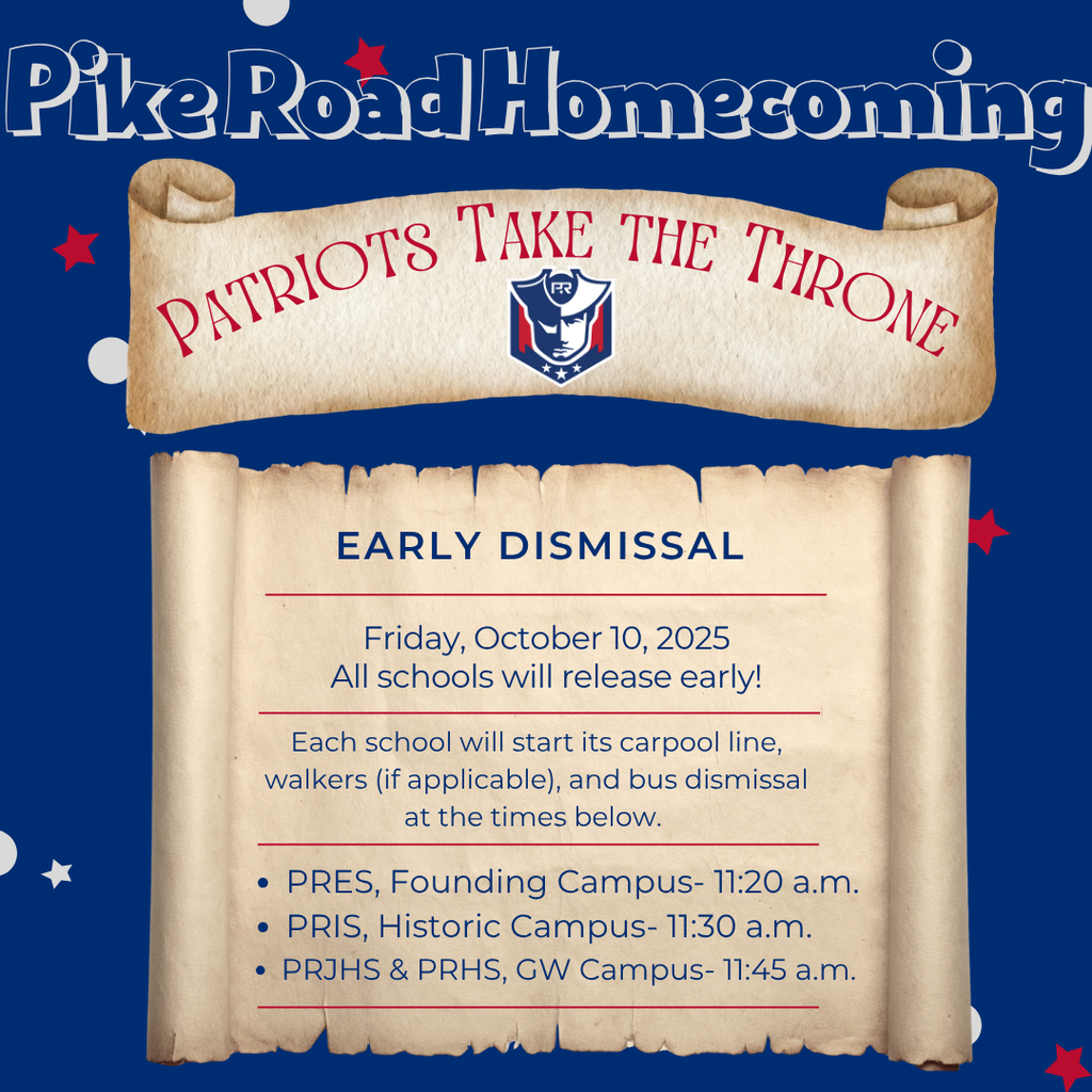 Homecoming Dismissal Time Graphic