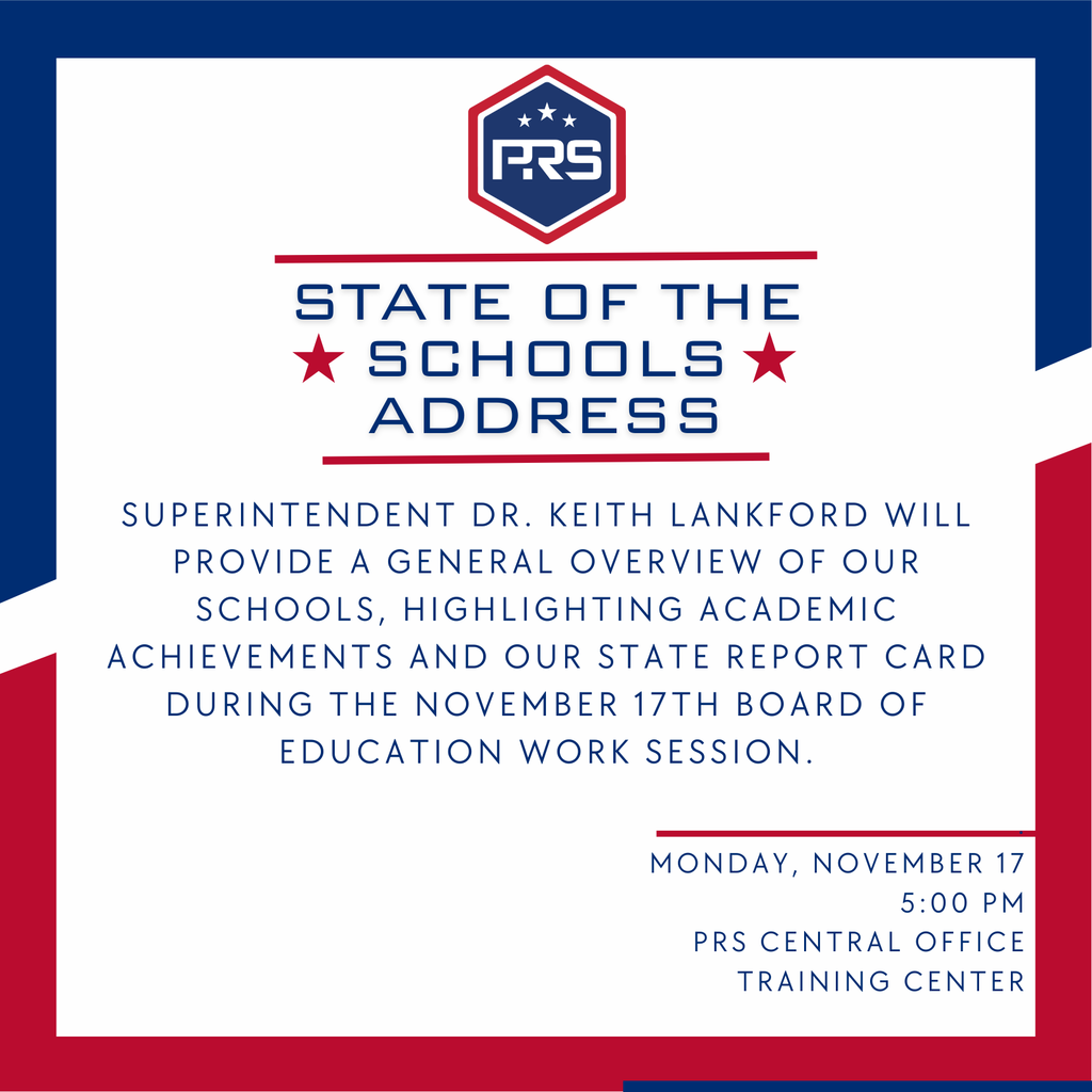 Superintendent Dr. Keith Lankford will provide a general overview of our schools, highlighting academic achievements and our state report card during the November 17th Board of Education Work Session.