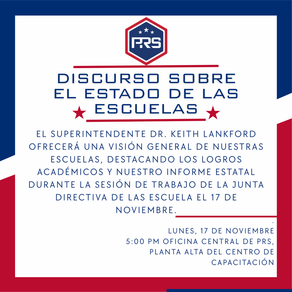 Superintendent Dr. Keith Lankford will provide a general overview of our schools, highlighting academic achievements and our state report card during the November 17th Board of Education Work Session.- in spanish