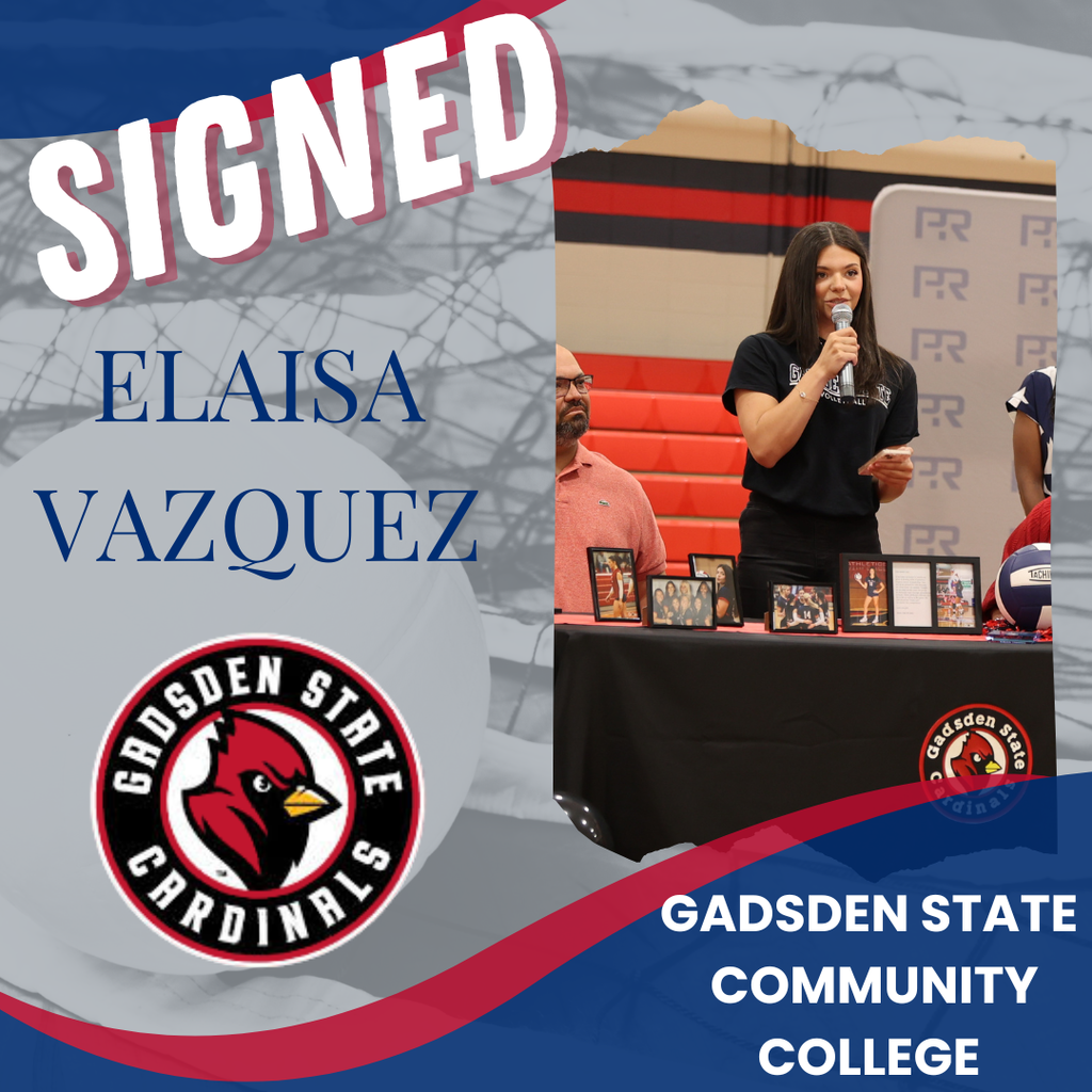 Elaisa Vazquez speaking at her signing for Gadsden State Community College