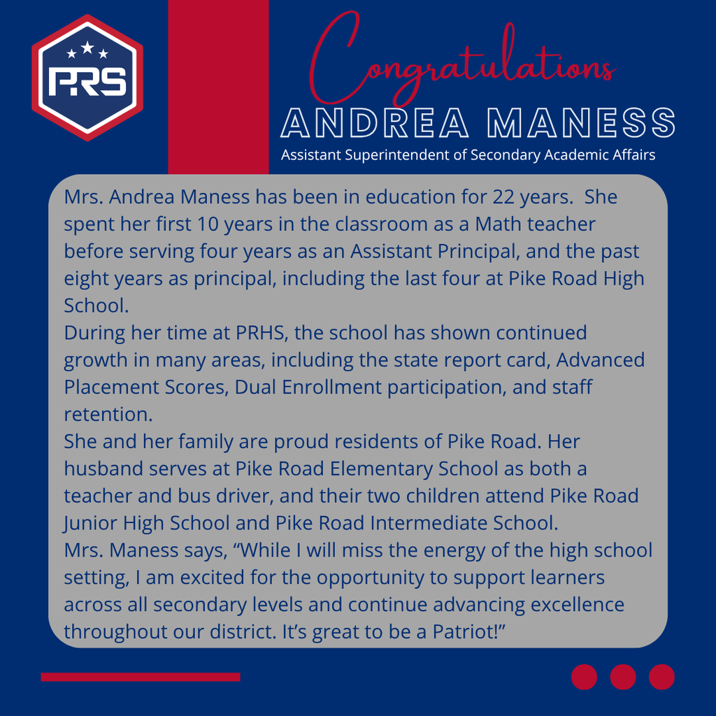Congratulations Andrea Maness! 