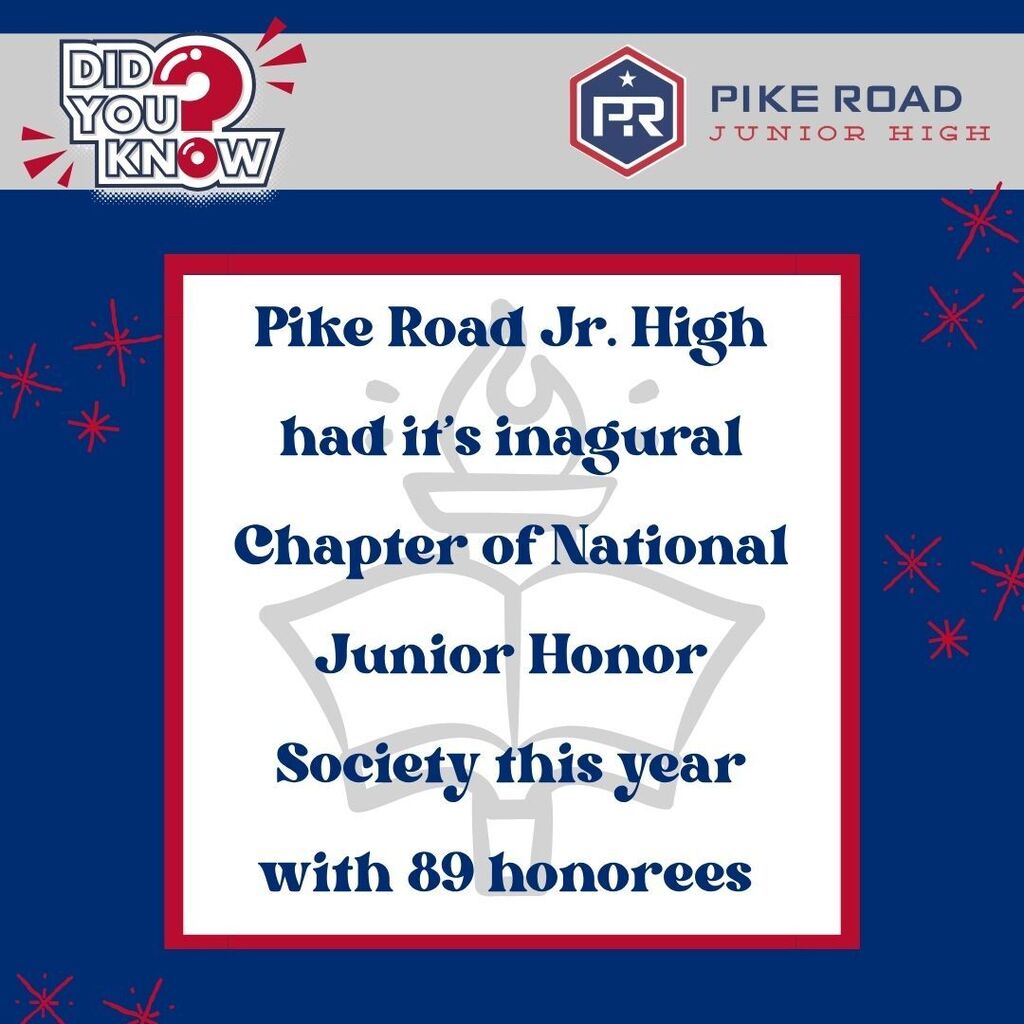 🏅 Character & Scholarship! Shoutout to our 89 Pike Road Junior High learners who earned their spots in the Honor Society and took home end-of-year Honor Awards. Building these habits now sets the foundation for an amazing future! 🌟 #PatriotSuccess 