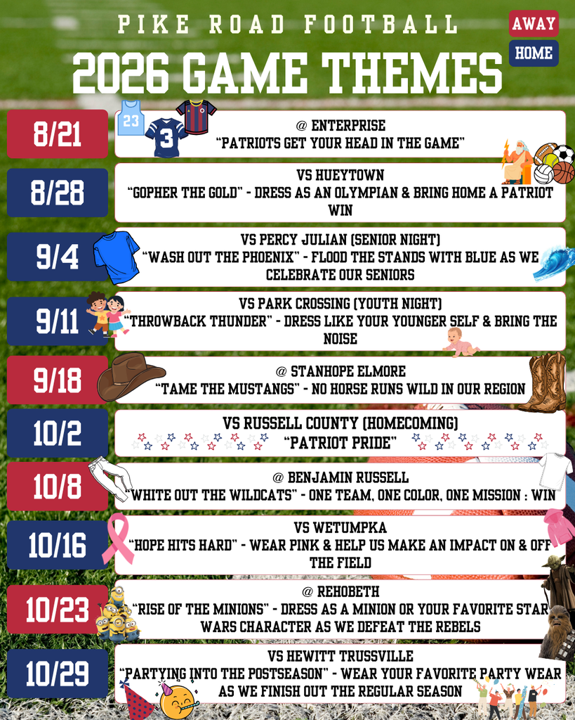 PRHS Game Day Themes