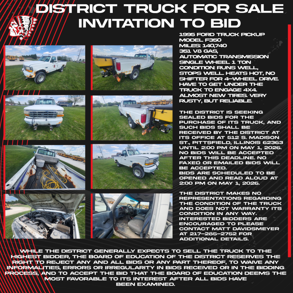 DISTRICT TRUCK FOR SALE, INVITATION TO BID