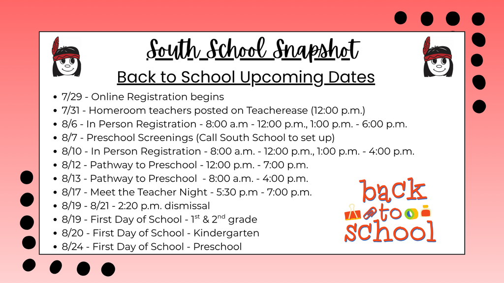Back to School Dates