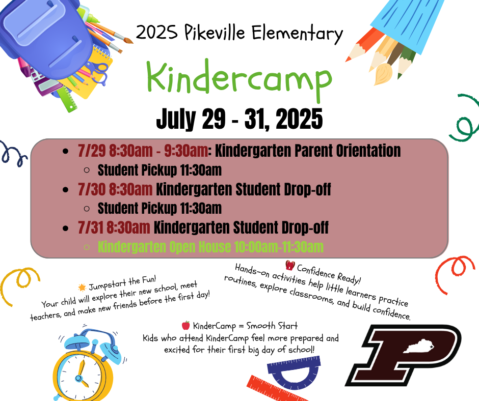 Kindercamp 2025 July 29th, 30th, and 31st!