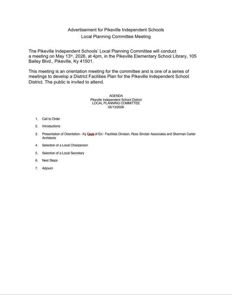 Meeting Notice and Agenda